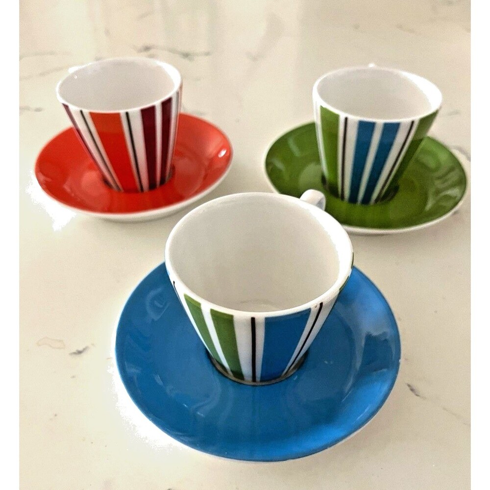 Kate Spade Lenox Collins Stripe Demitasse Espresso SET Of 3 Replacement Collect